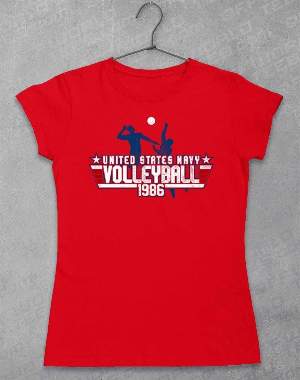 US Navy Volleyball 1986 Womens T-Shirt 8-10 / Red  - Off World Tees
