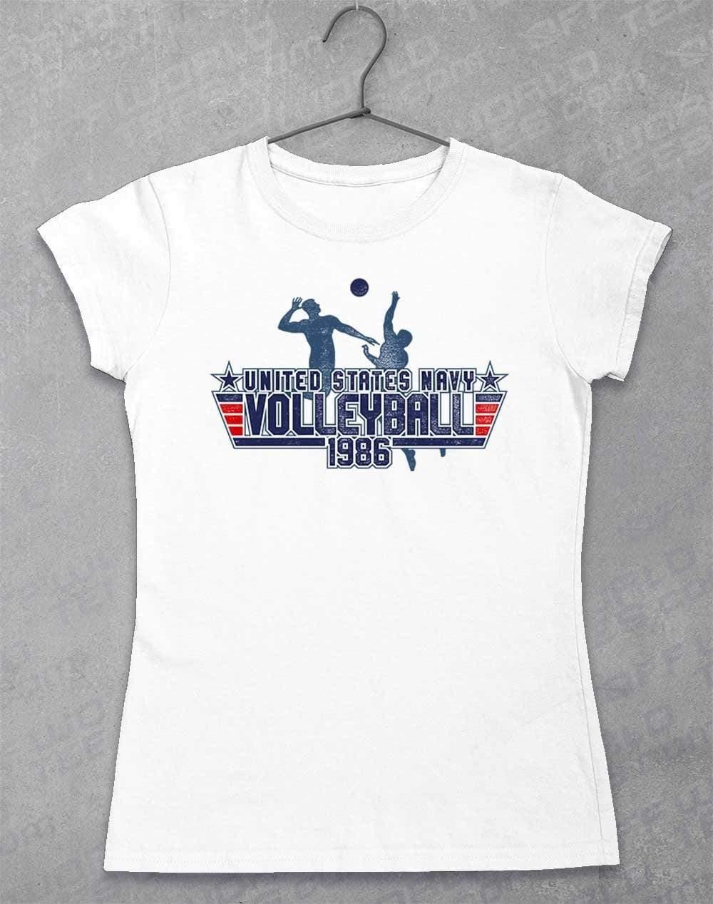 US Navy Volleyball 1986 Womens T-Shirt 8-10 / White  - Off World Tees