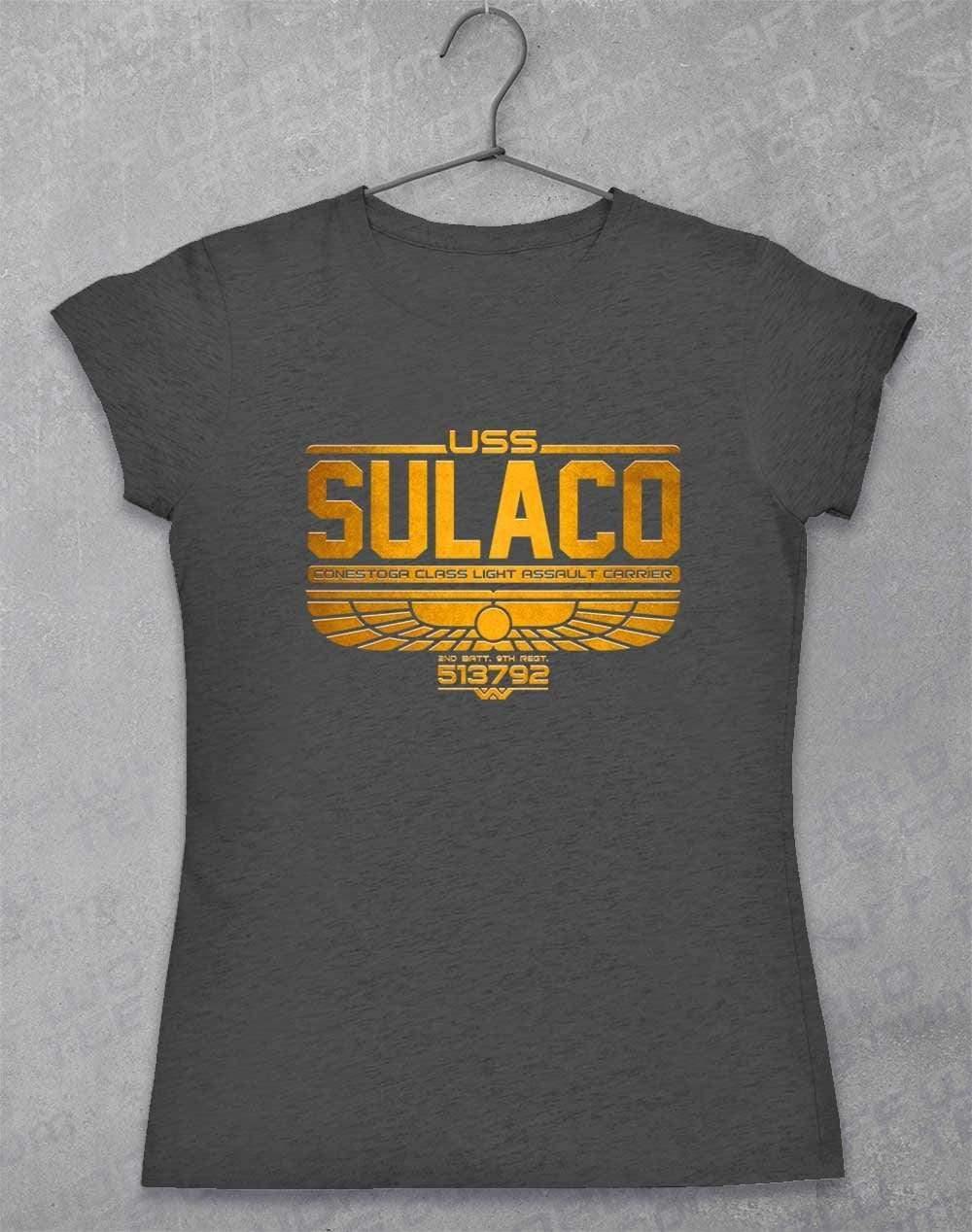USS Sulaco Womens T-Shirt 8-10 / Dark Heather  - Off World Tees