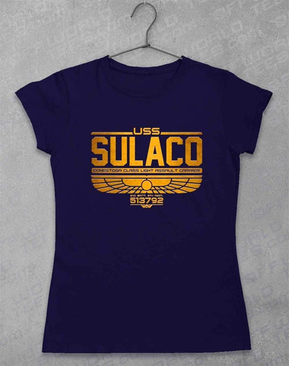 USS Sulaco Womens T-Shirt 8-10 / Navy  - Off World Tees
