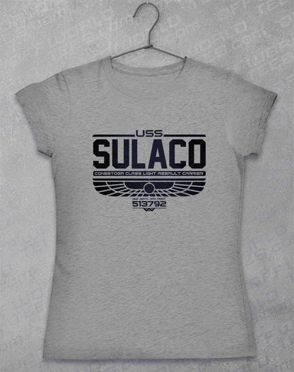 USS Sulaco Womens T-Shirt 8-10 / Sport Grey  - Off World Tees