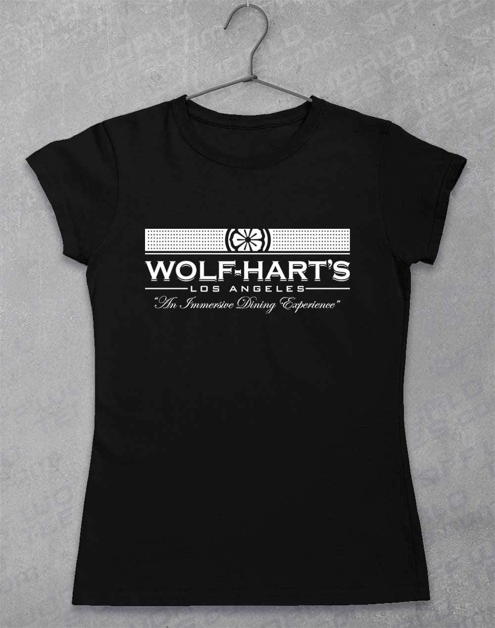 Wolf-Hart's Dining Experience Womens T-Shirt 8-10 / Black  - Off World Tees