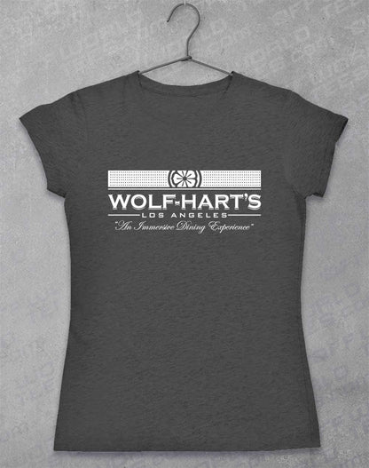 Wolf-Hart's Dining Experience Womens T-Shirt 8-10 / Dark Heather  - Off World Tees