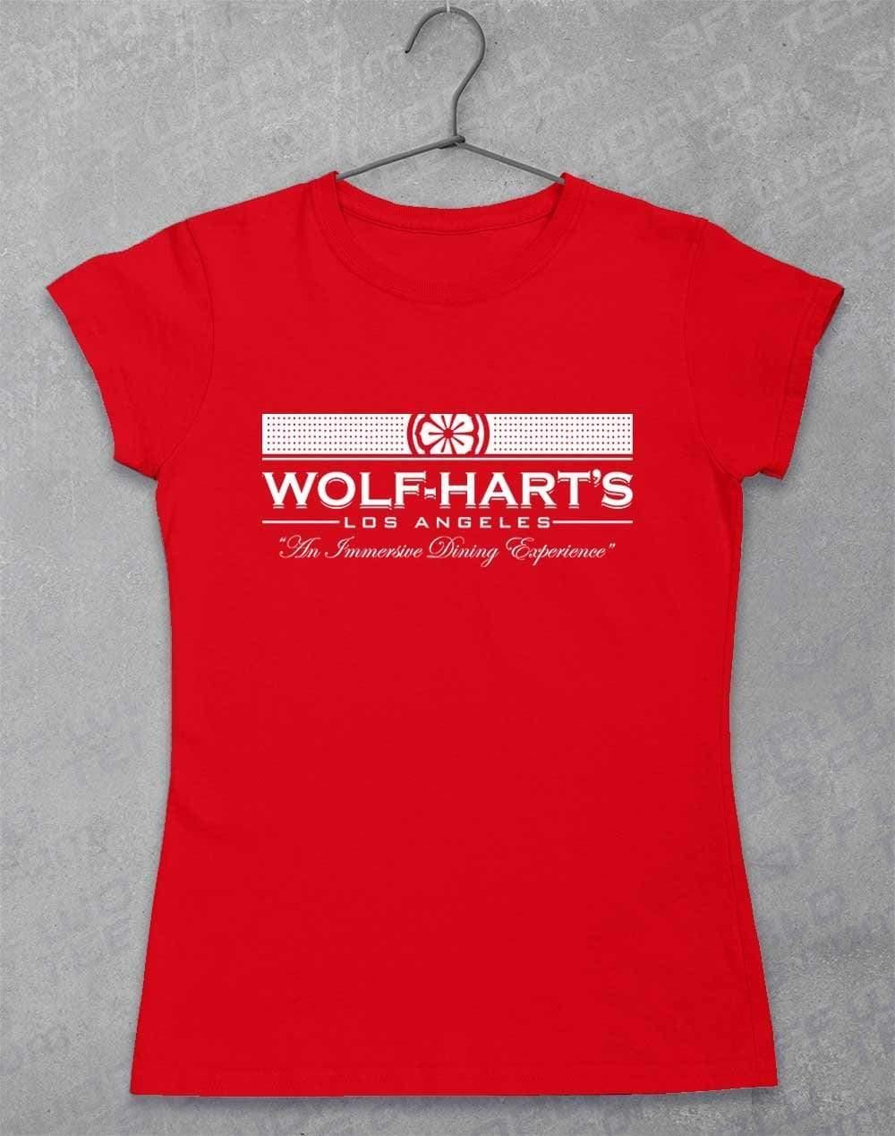 Wolf-Hart's Dining Experience Womens T-Shirt 8-10 / Red  - Off World Tees