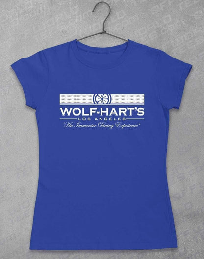 Wolf-Hart's Dining Experience Womens T-Shirt 8-10 / Royal  - Off World Tees