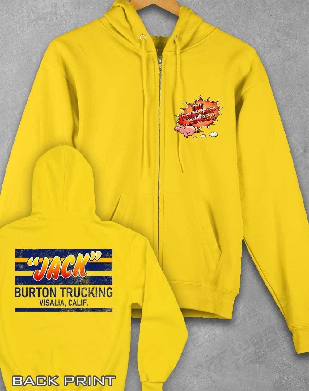 Jack Burton Trucking with Back Print Ziphood XS / Sun Yellow  - Off World Tees