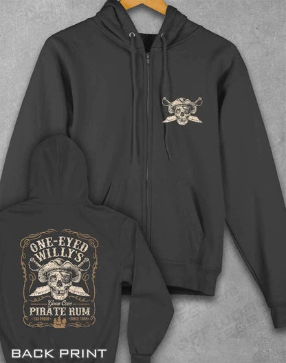 One-Eyed Willy's Pirate Rum Ziphood XS / Charcoal  - Off World Tees