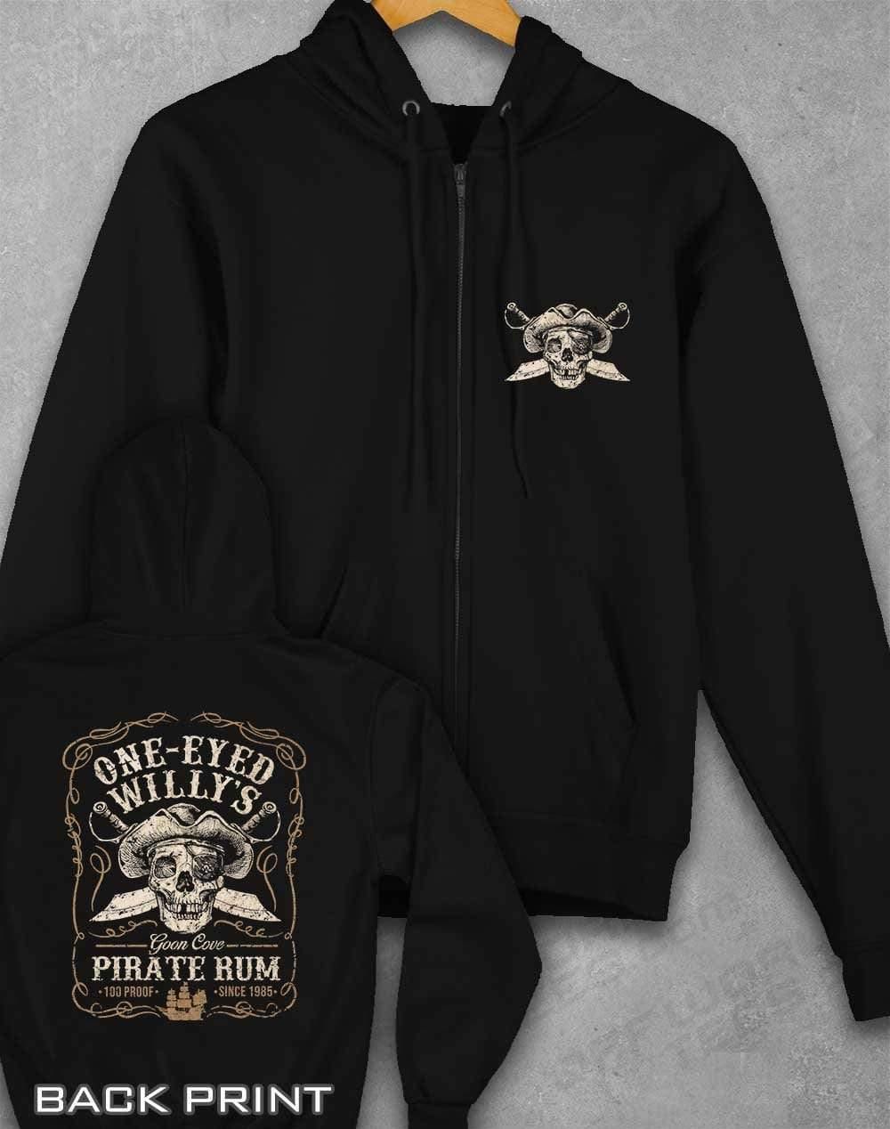 One-Eyed Willy's Pirate Rum Ziphood XS / Jet Black  - Off World Tees