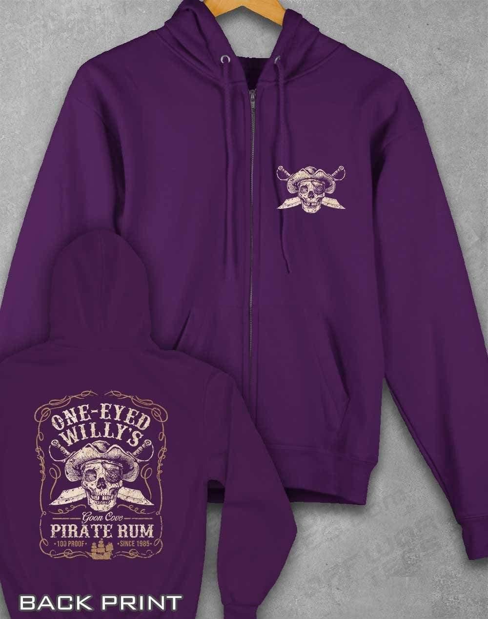 One-Eyed Willy's Pirate Rum Ziphood XS / Purple  - Off World Tees