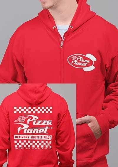 Pizza Planet Shuttle Pilot with Back Print Ziphood  - Off World Tees