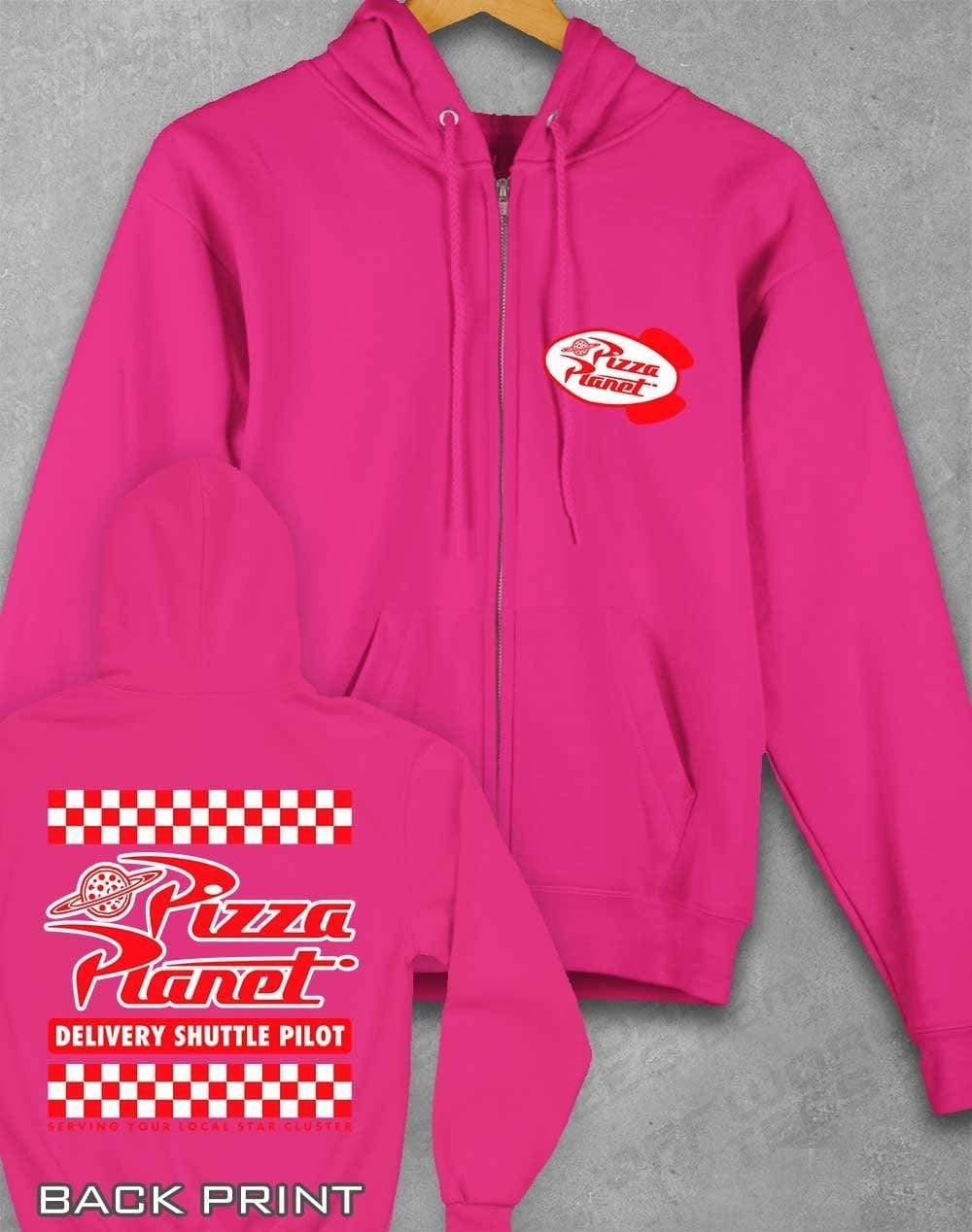 Pizza Planet Shuttle Pilot with Back Print Ziphood XS / Hot Pink  - Off World Tees