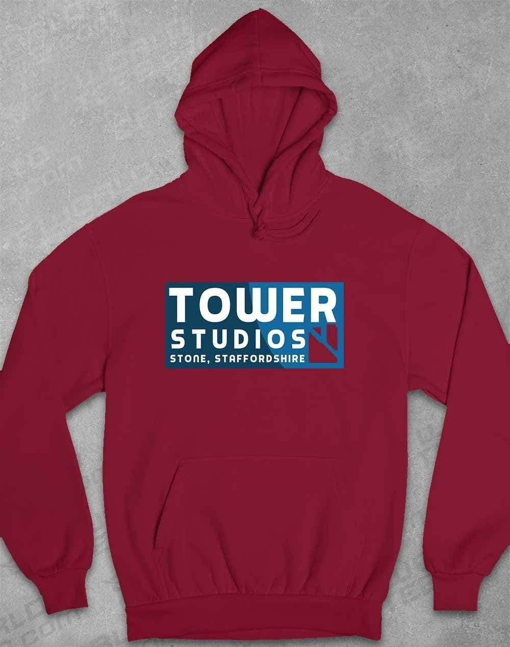 Tower Studios Cut Out Logo Hoodie XS / Burgundy  - Off World Tees