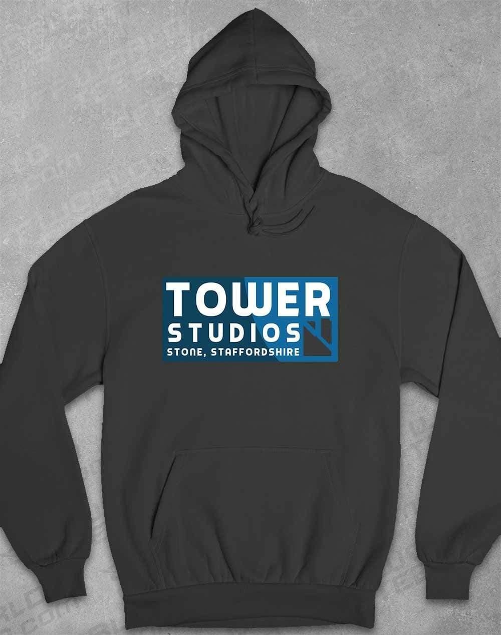 Tower Studios Cut Out Logo Hoodie XS / Charcoal  - Off World Tees