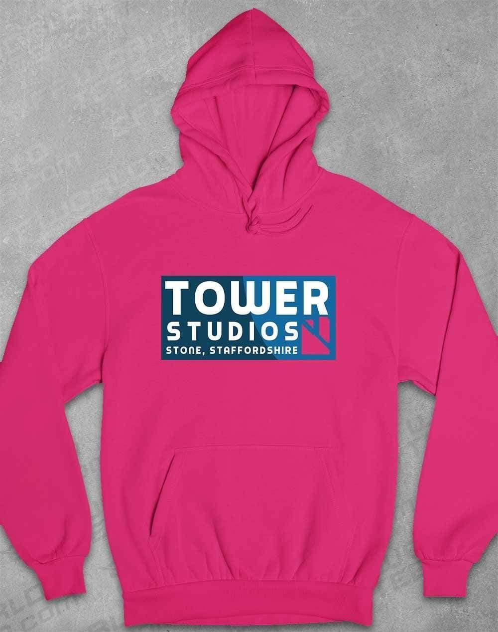 Tower Studios Cut Out Logo Hoodie XS / Hot Pink  - Off World Tees