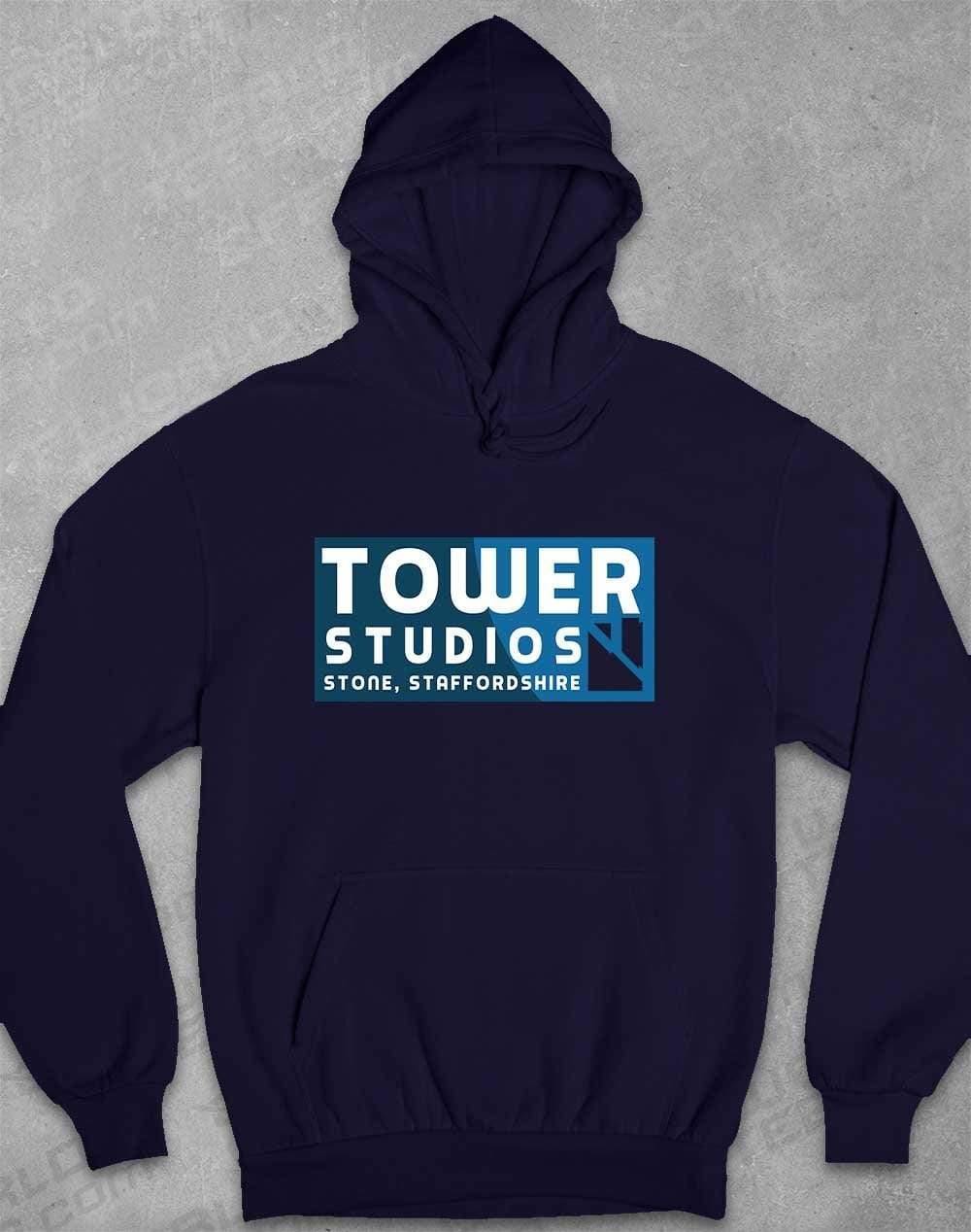 Tower Studios Cut Out Logo Hoodie XS / Oxford Navy  - Off World Tees
