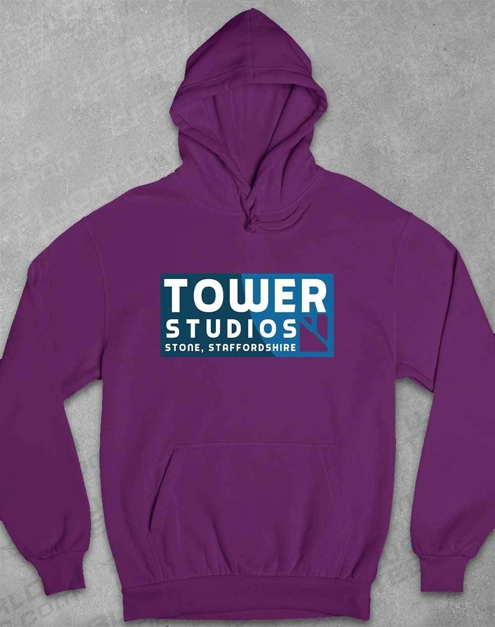 Tower Studios Cut Out Logo Hoodie XS / Plum  - Off World Tees