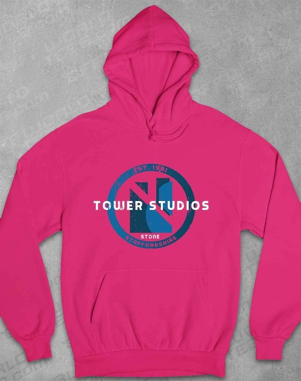 Tower Studios Grunge Circle Hoodie XS / Hot Pink  - Off World Tees