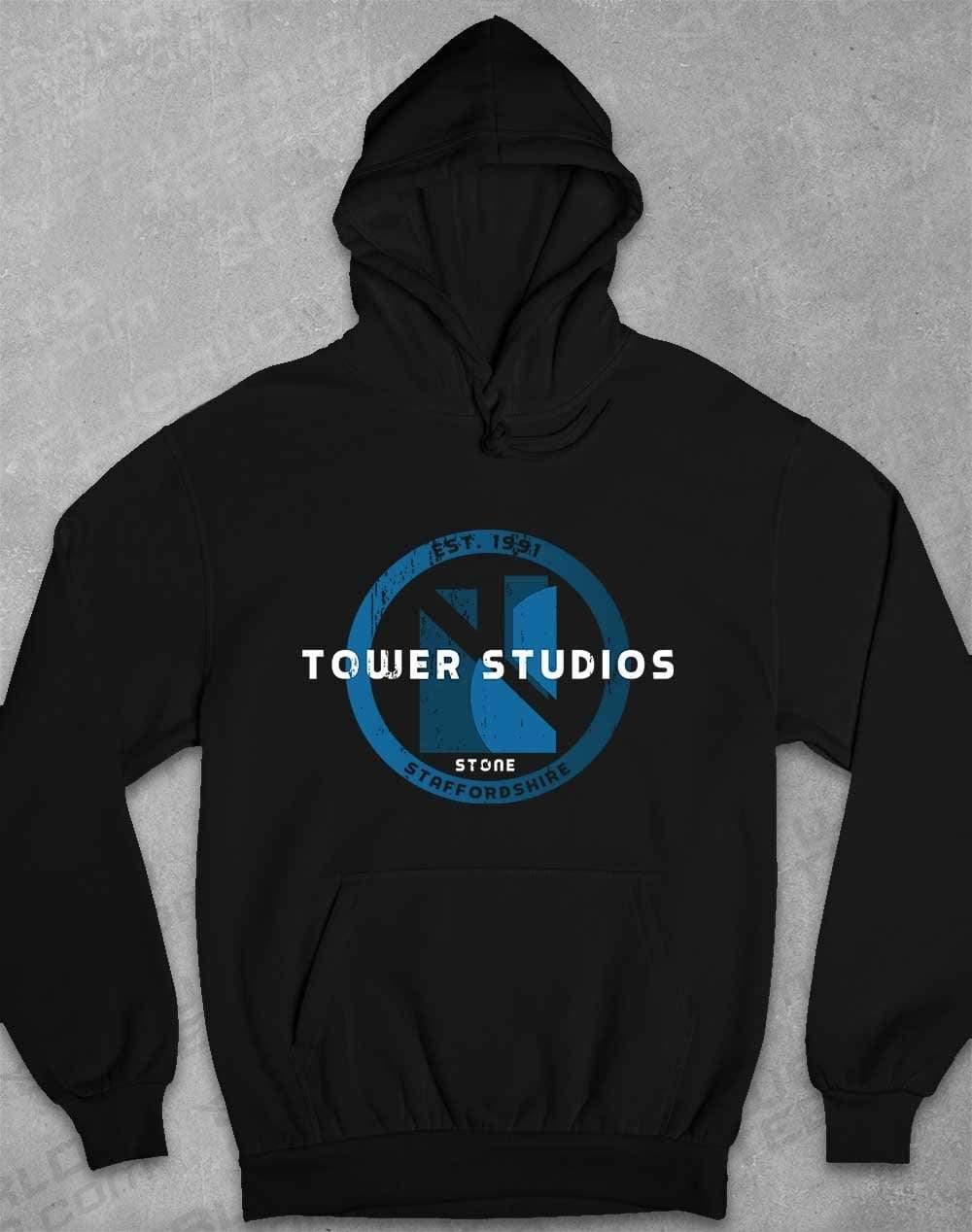 Tower Studios Grunge Circle Hoodie XS / Jet Black  - Off World Tees