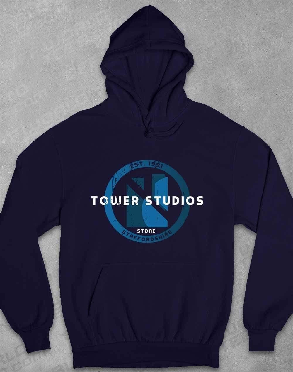Tower Studios Grunge Circle Hoodie XS / Oxford Navy  - Off World Tees