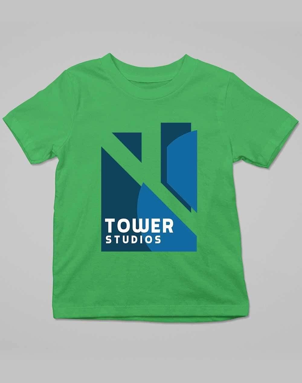 Tower Studios Logo Kids T-Shirt 3-4 years / Kelly Green  - Off World Tees