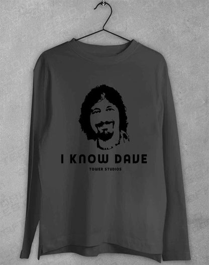 Tower Studios I Know Dave Long Sleeve T-Shirt S / Charcoal  - Off World Tees