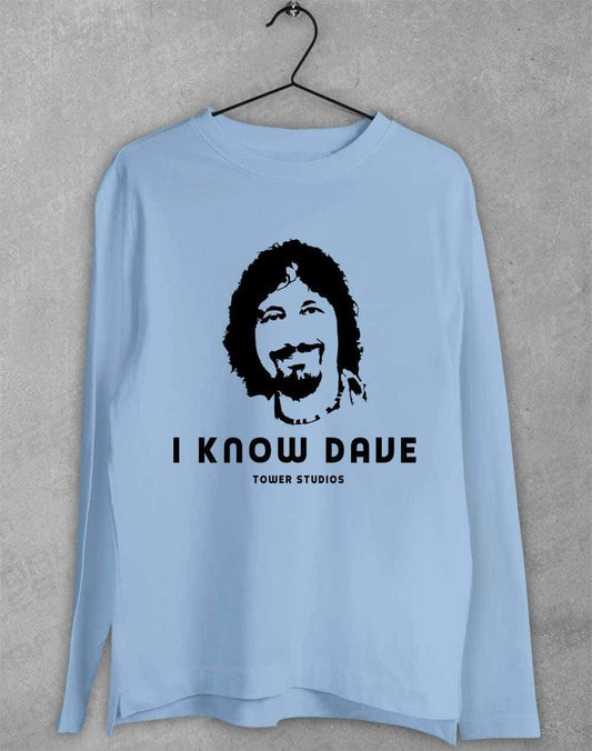 Tower Studios I Know Dave Long Sleeve T-Shirt S / Light Blue  - Off World Tees