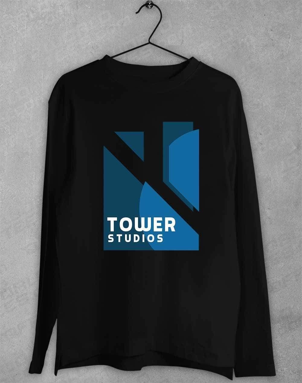 Tower Studios Logo Long Sleeve T-Shirt S / Black  - Off World Tees