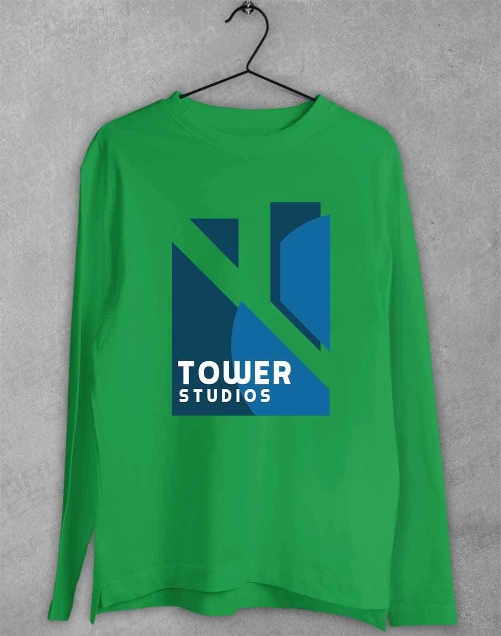 Tower Studios Logo Long Sleeve T-Shirt S / Irish Green  - Off World Tees