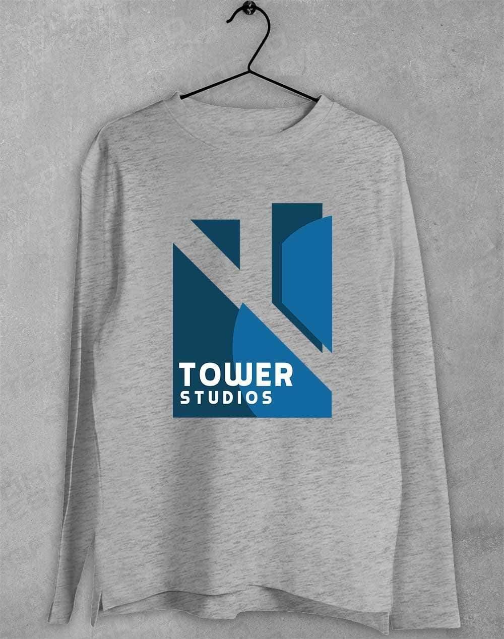 Tower Studios Logo Long Sleeve T-Shirt S / Sport Grey  - Off World Tees