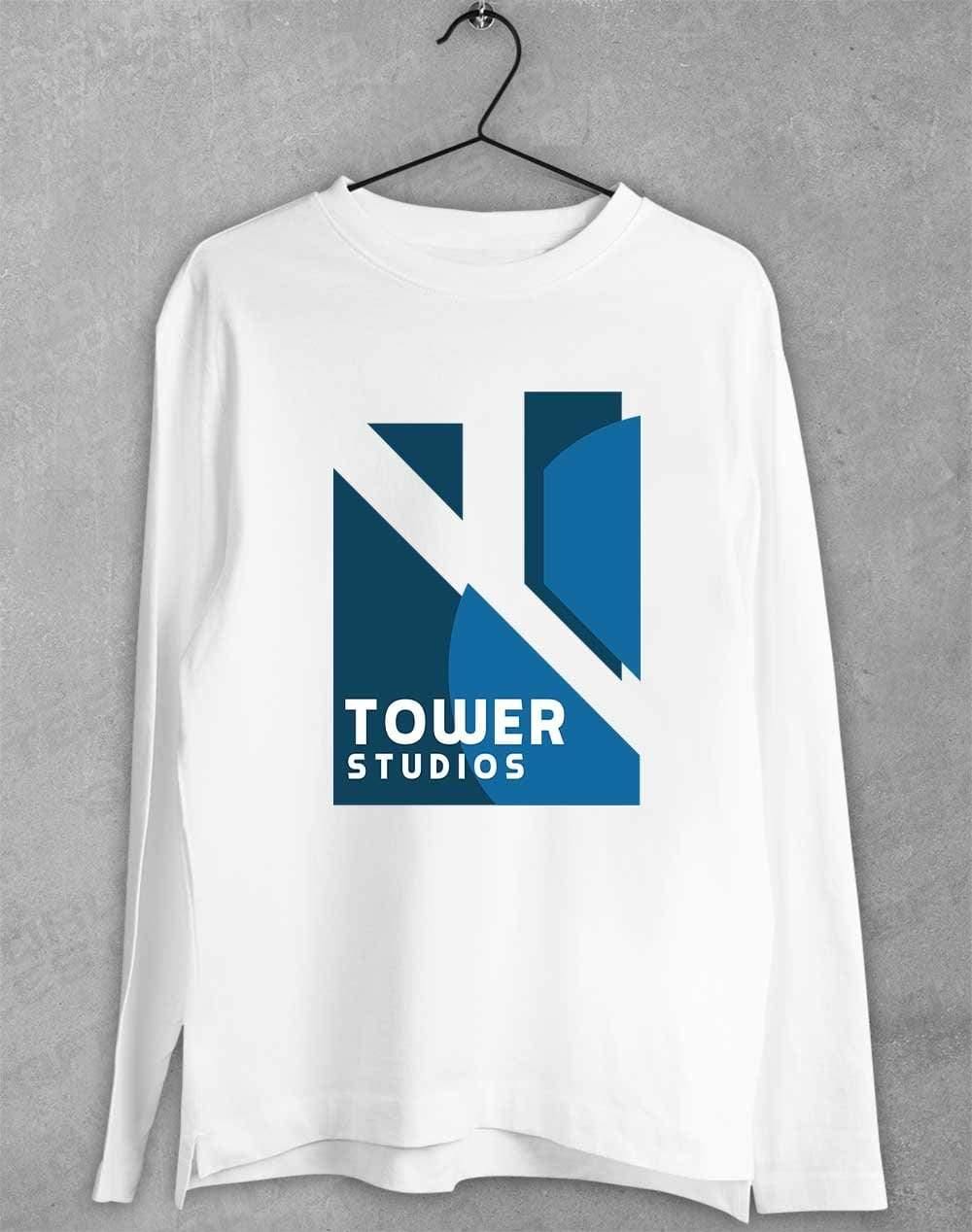 Tower Studios Logo Long Sleeve T-Shirt S / White  - Off World Tees