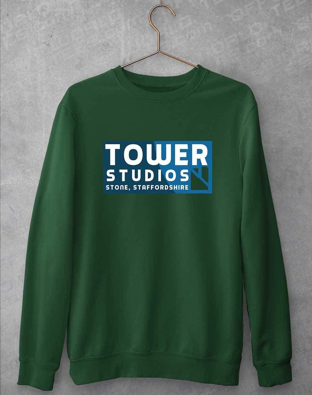 Tower Studios Cut Out Logo Sweatshirt S / Bottle Green  - Off World Tees