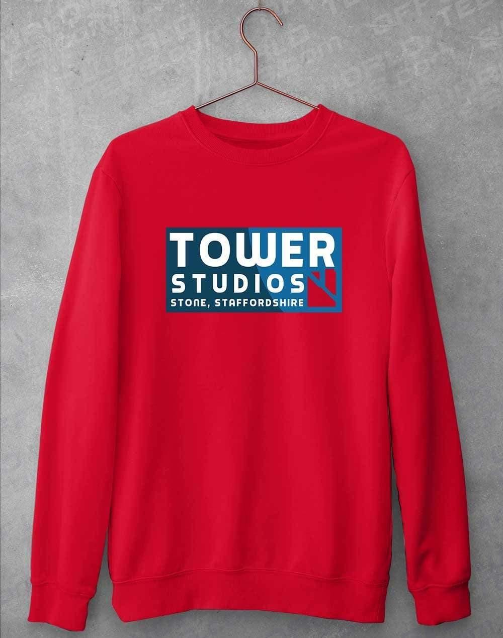 Tower Studios Cut Out Logo Sweatshirt S / Fire Red  - Off World Tees