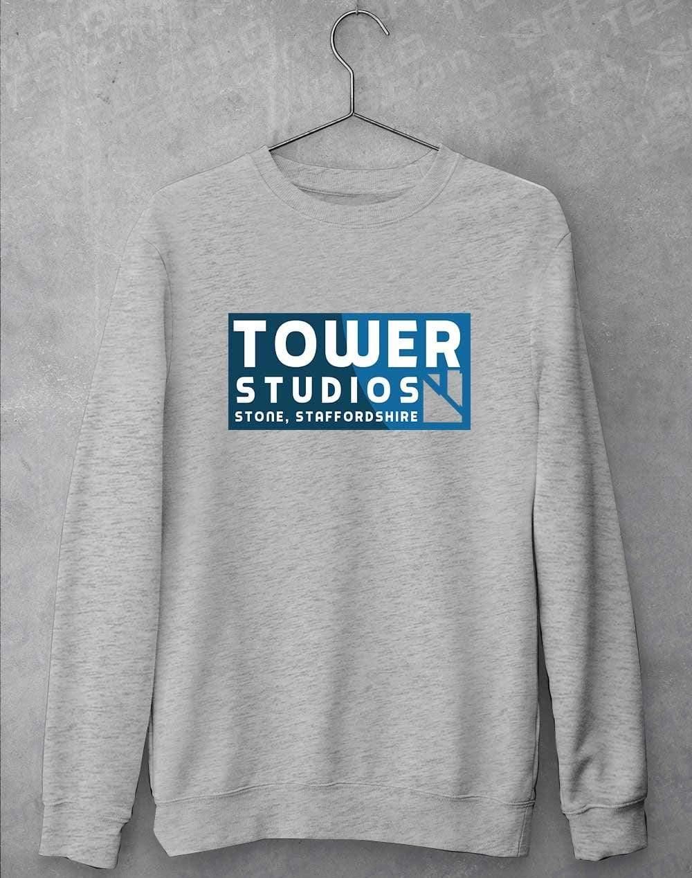 Tower Studios Cut Out Logo Sweatshirt S / Heather Grey  - Off World Tees