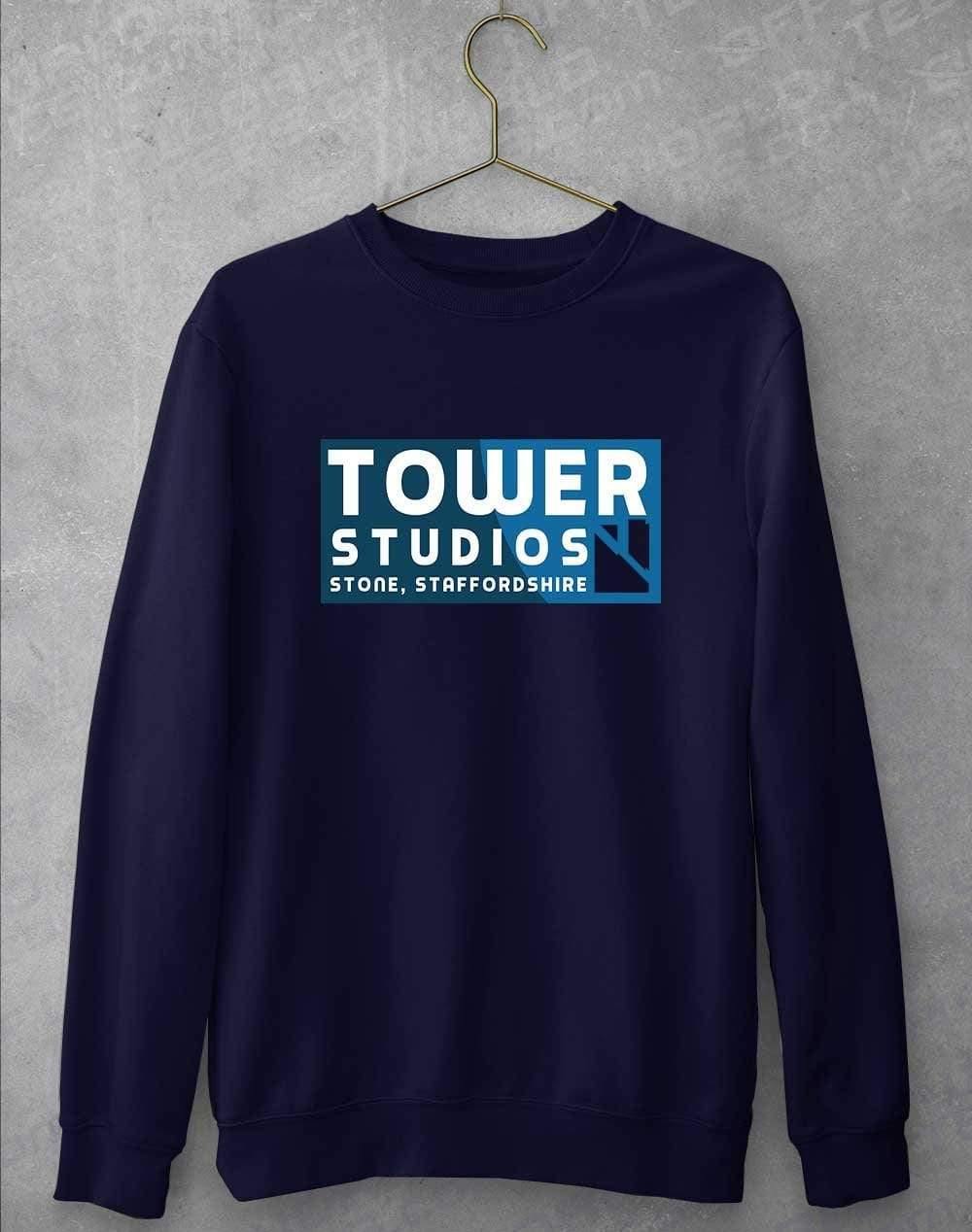 Tower Studios Cut Out Logo Sweatshirt S / Oxford Navy  - Off World Tees
