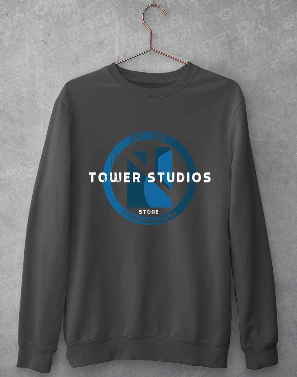 Tower Studios Grunge Circle Sweatshirt S / Charcoal  - Off World Tees
