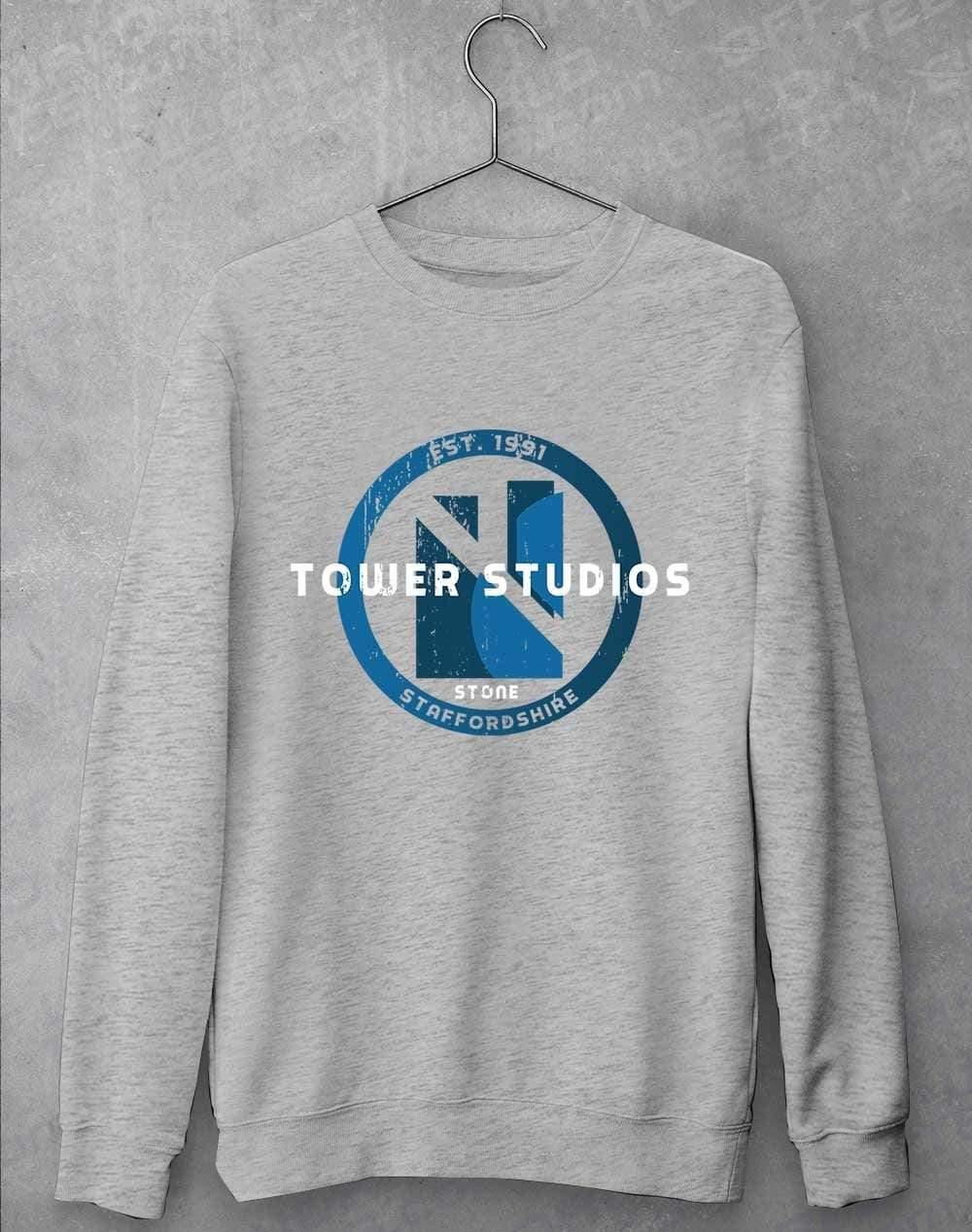 Tower Studios Grunge Circle Sweatshirt S / Heather Grey  - Off World Tees
