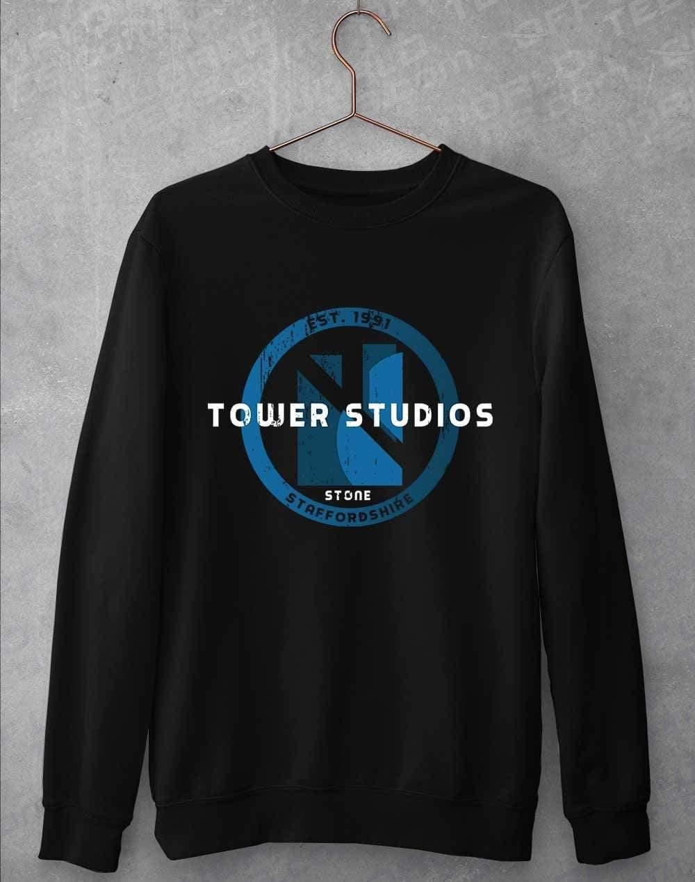Tower Studios Grunge Circle Sweatshirt S / Jet Black  - Off World Tees