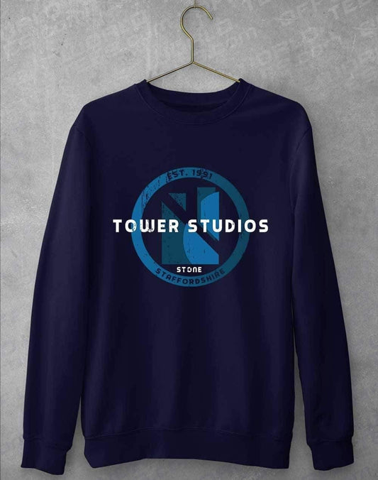 Tower Studios Grunge Circle Sweatshirt S / Oxford Navy  - Off World Tees