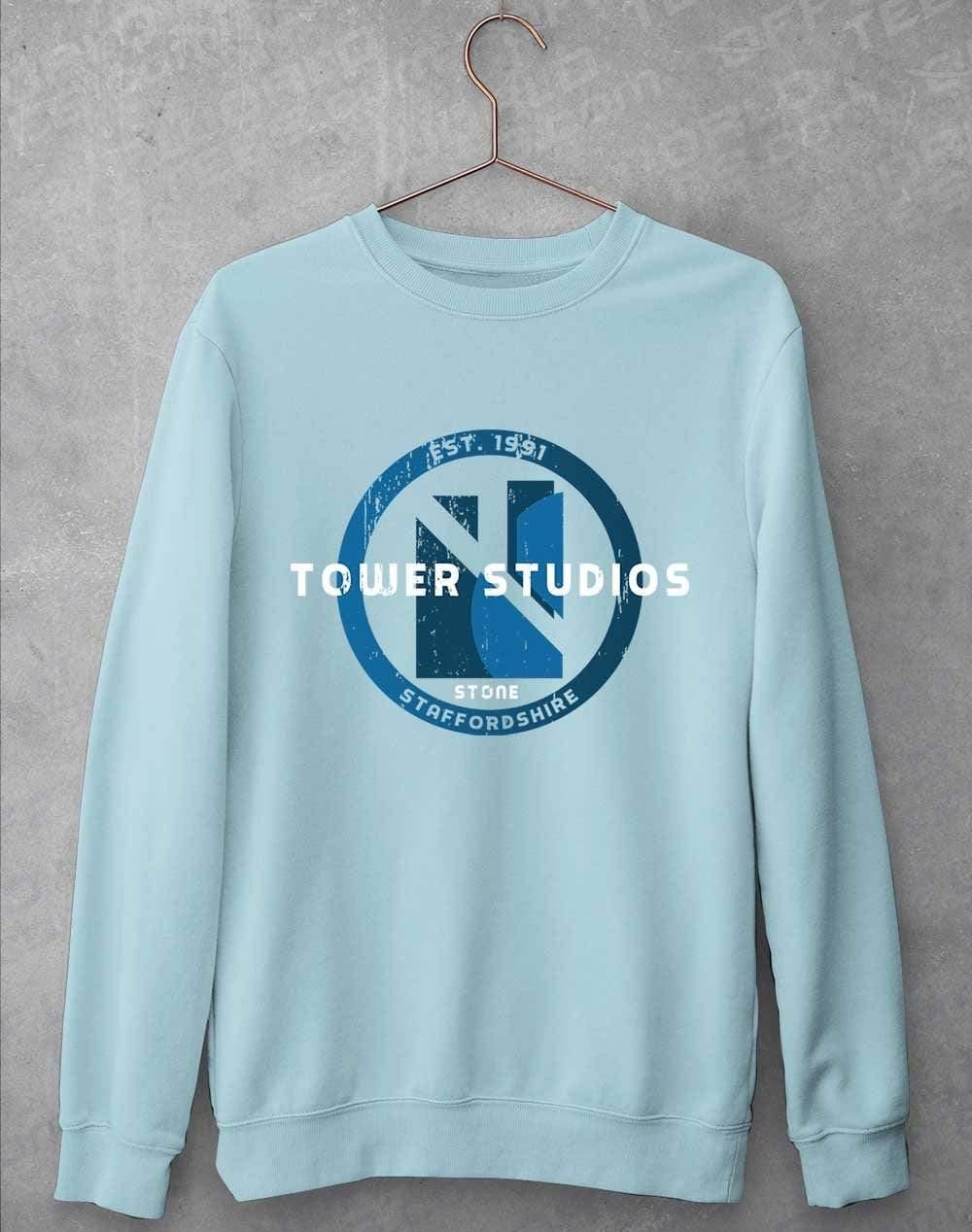 Tower Studios Grunge Circle Sweatshirt S / Sky Blue  - Off World Tees