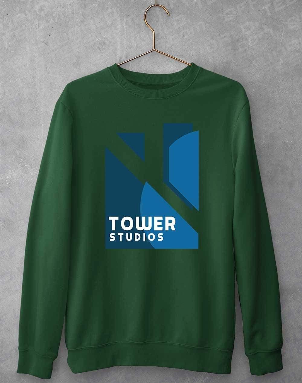 Tower Studios Logo Sweatshirt S / Bottle Green  - Off World Tees