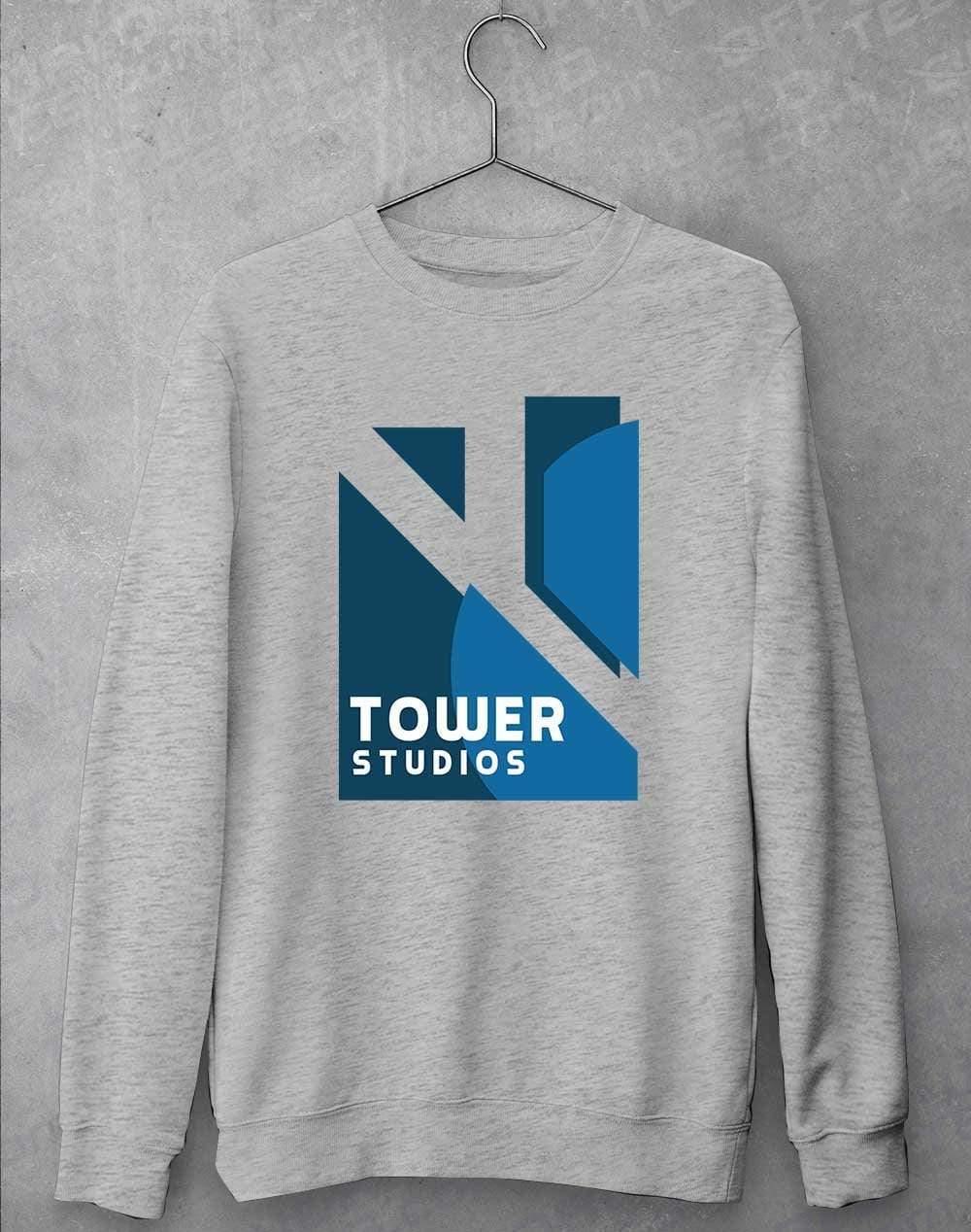 Tower Studios Logo Sweatshirt S / Heather Grey  - Off World Tees