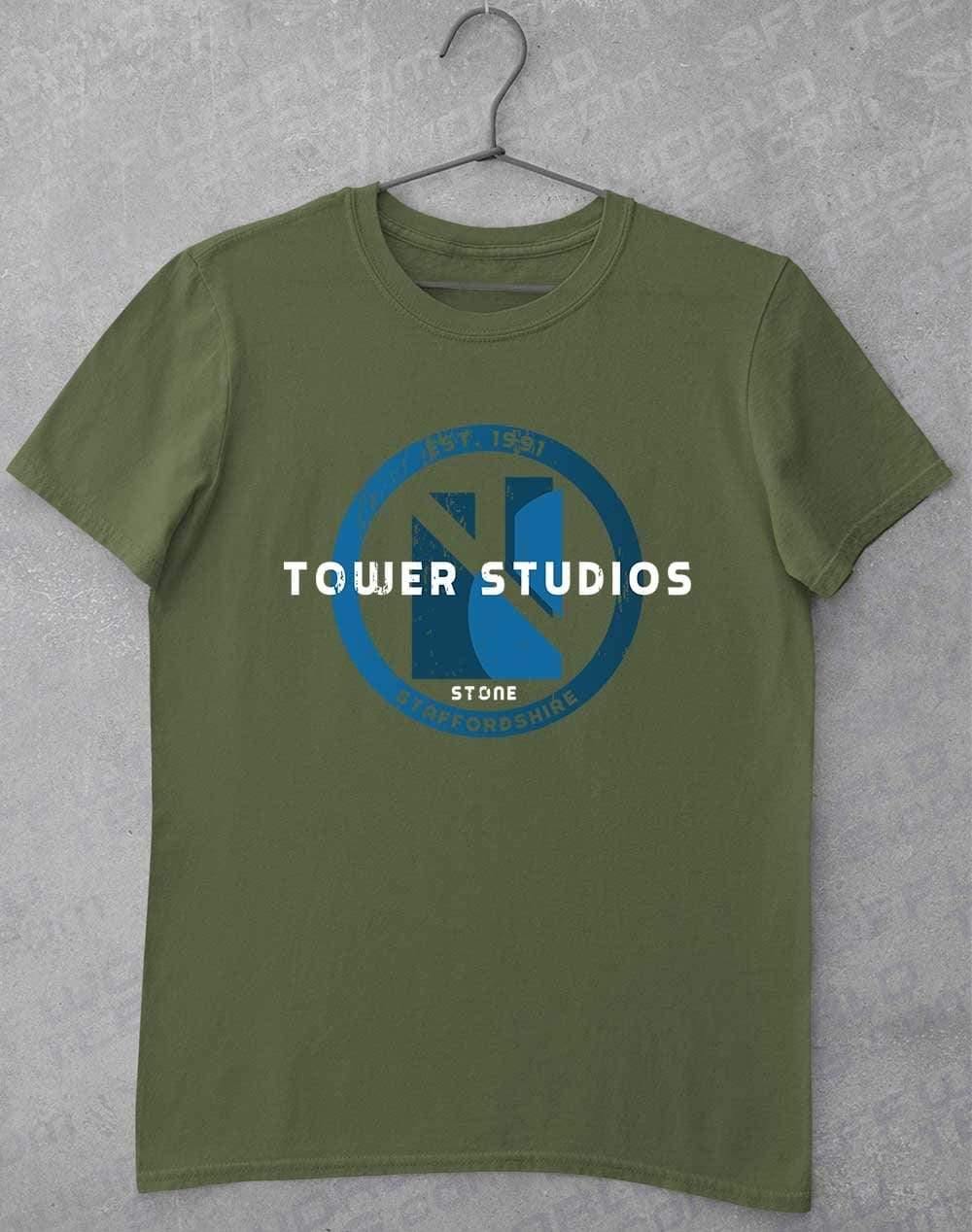 Tower Studios Grunge Circle T-Shirt S / Military Green  - Off World Tees