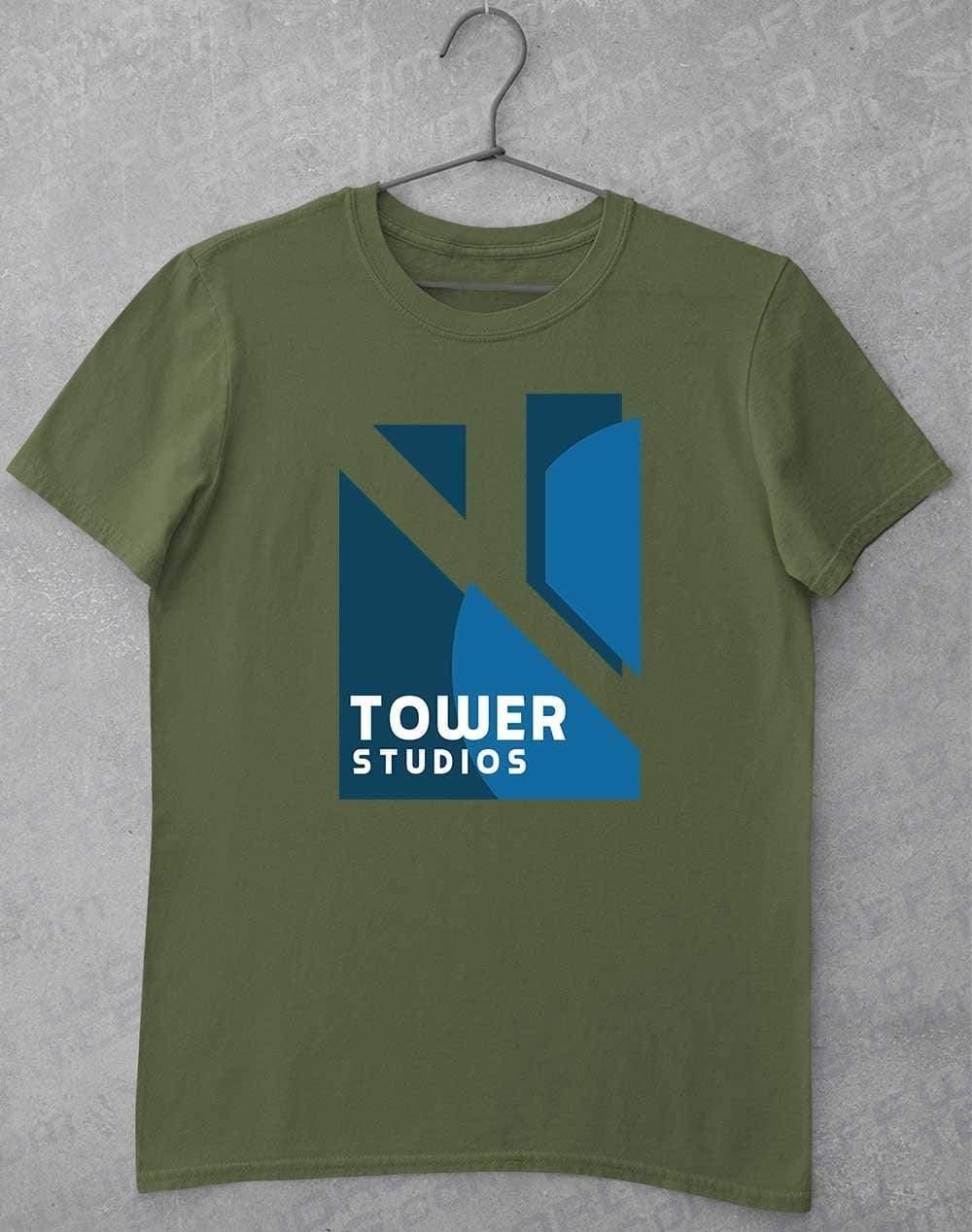 Tower Studios Logo T-Shirt S / Military Green  - Off World Tees