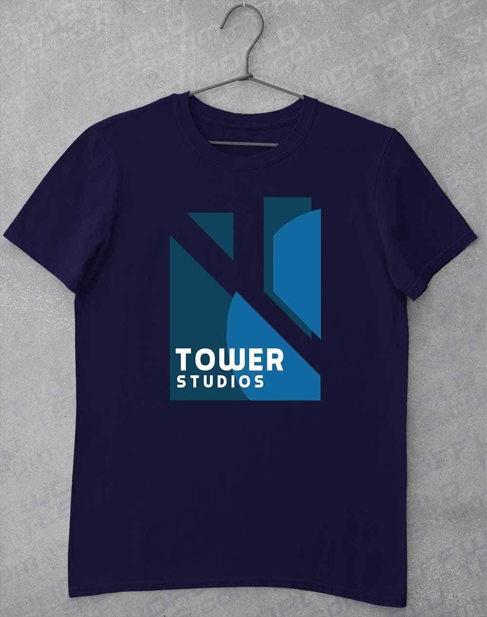 Tower Studios Logo T-Shirt S / Navy  - Off World Tees