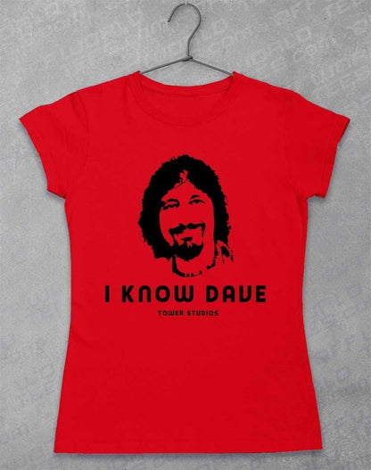 Tower Studios I Know Dave Womens T-Shirt 8-10 / Red  - Off World Tees