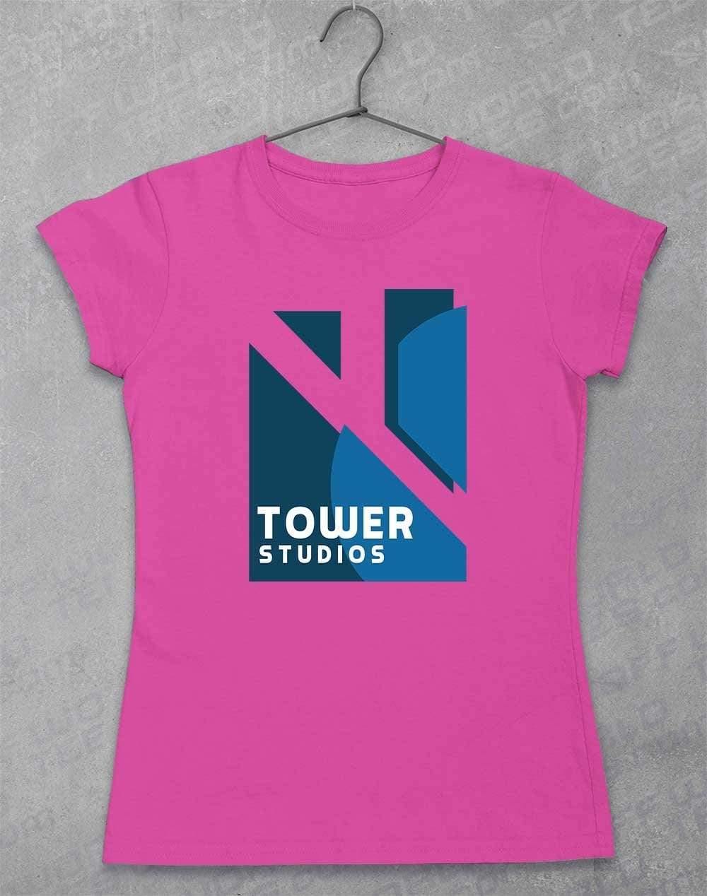 Tower Studios Logo Womens T-Shirt 8-10 / Azalea  - Off World Tees