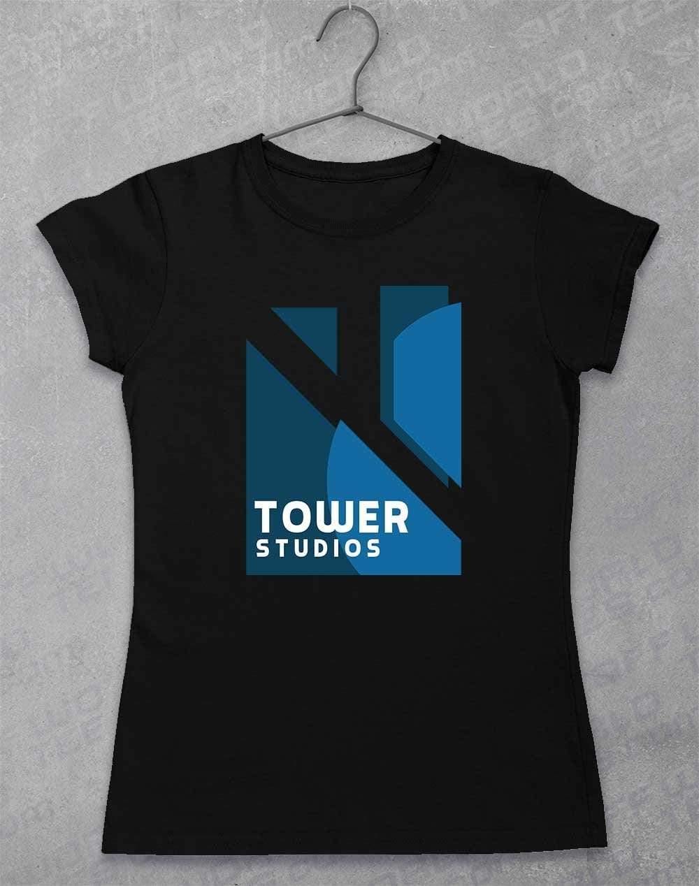 Tower Studios Logo Womens T-Shirt 8-10 / Black  - Off World Tees