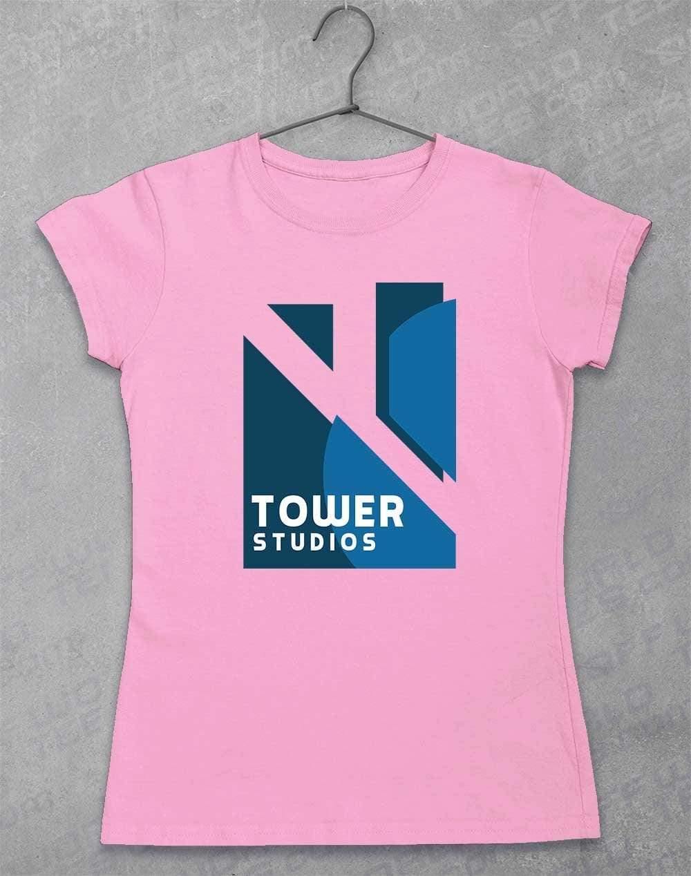 Tower Studios Logo Womens T-Shirt 8-10 / Light Pink  - Off World Tees