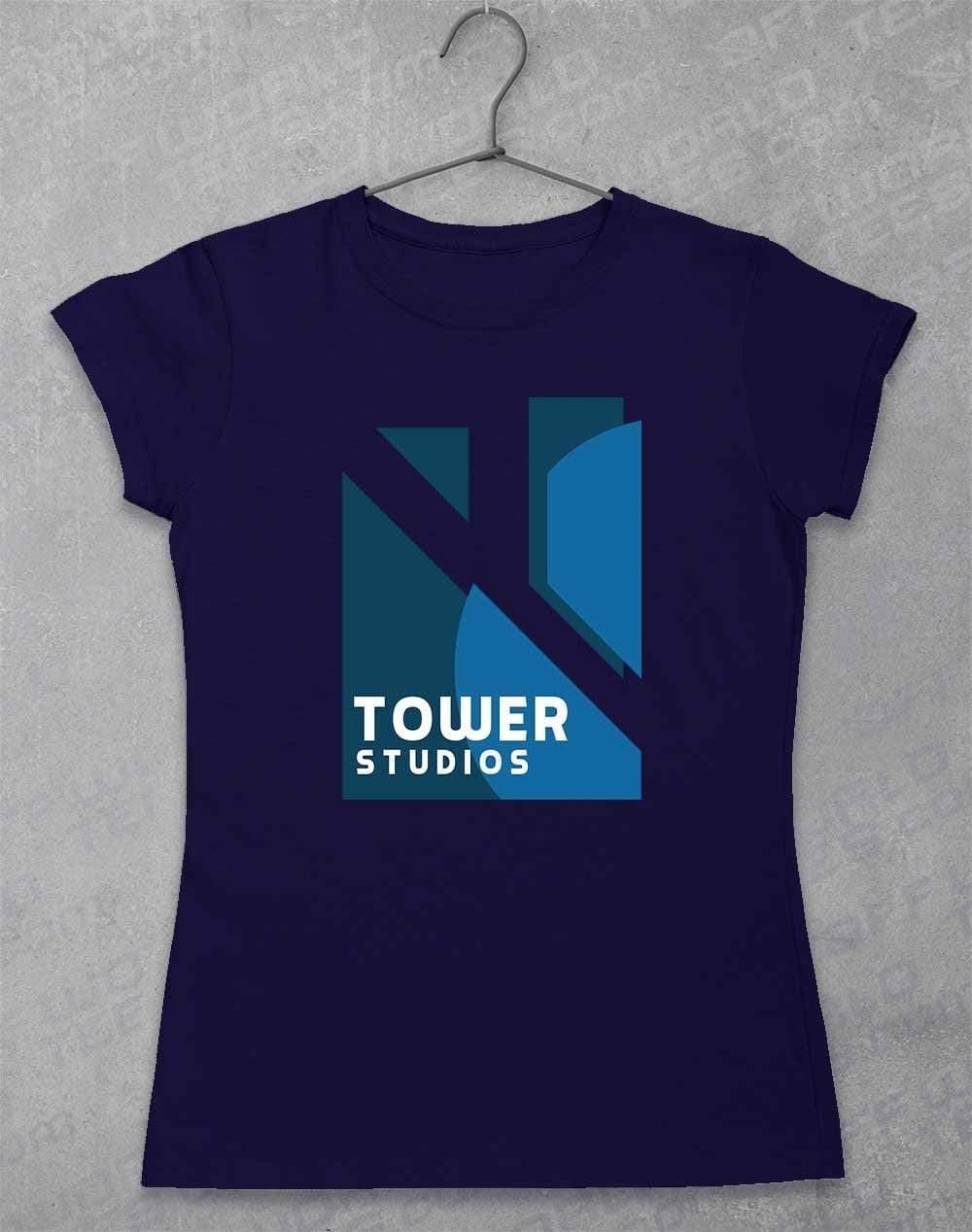 Tower Studios Logo Womens T-Shirt 8-10 / Navy  - Off World Tees